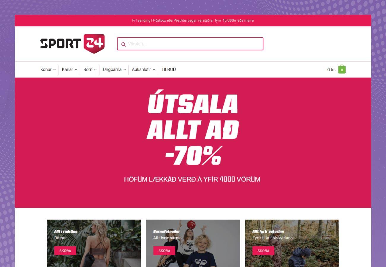 Ecommerce website design dansport.is