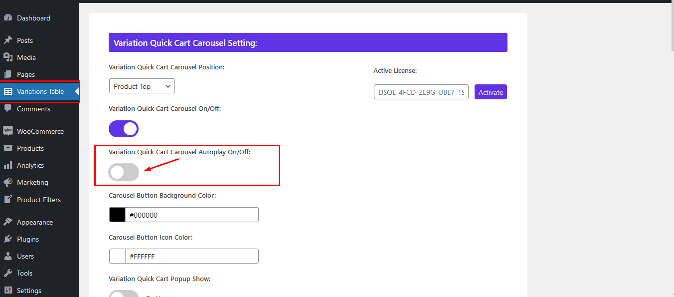 carosel auto play off backend