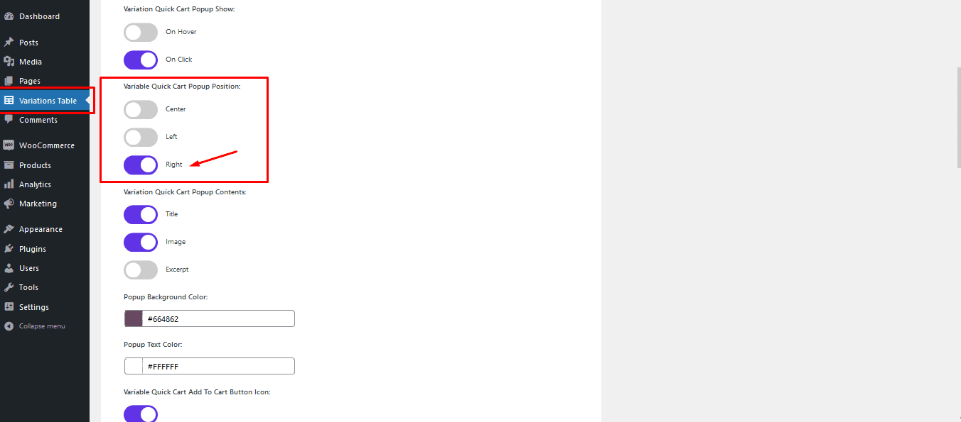 postiton right setup